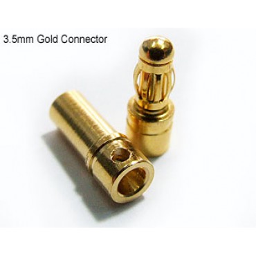 PLUG CONECTOR BULLET GOLD 3.5mm COM TERMO RETRATIL 3 PARES MACHO E FEMEA PB068